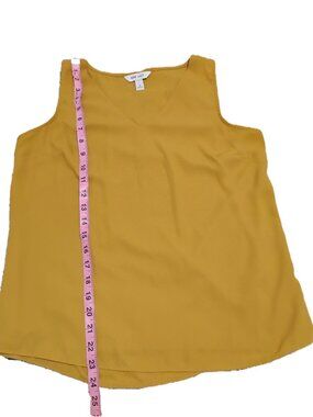 Nine West Sleeveless V-Neck Blouse – Mustard Yellow | Size S